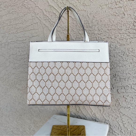 KATE SPADE White & Cream Honeycomb Beaded Bee Leather Crossbody Satchel Bag - Picture 5 of 13